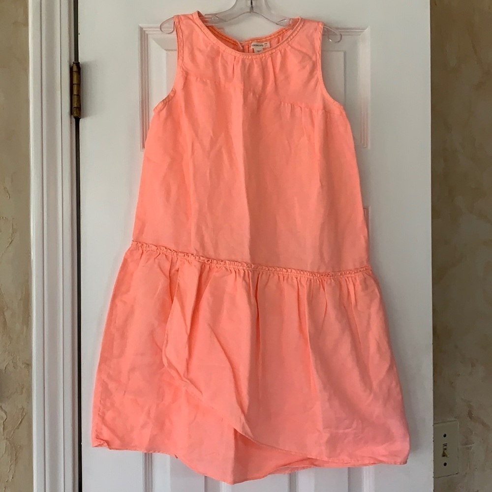 Crewcuts linen cotton blend ruffle dress